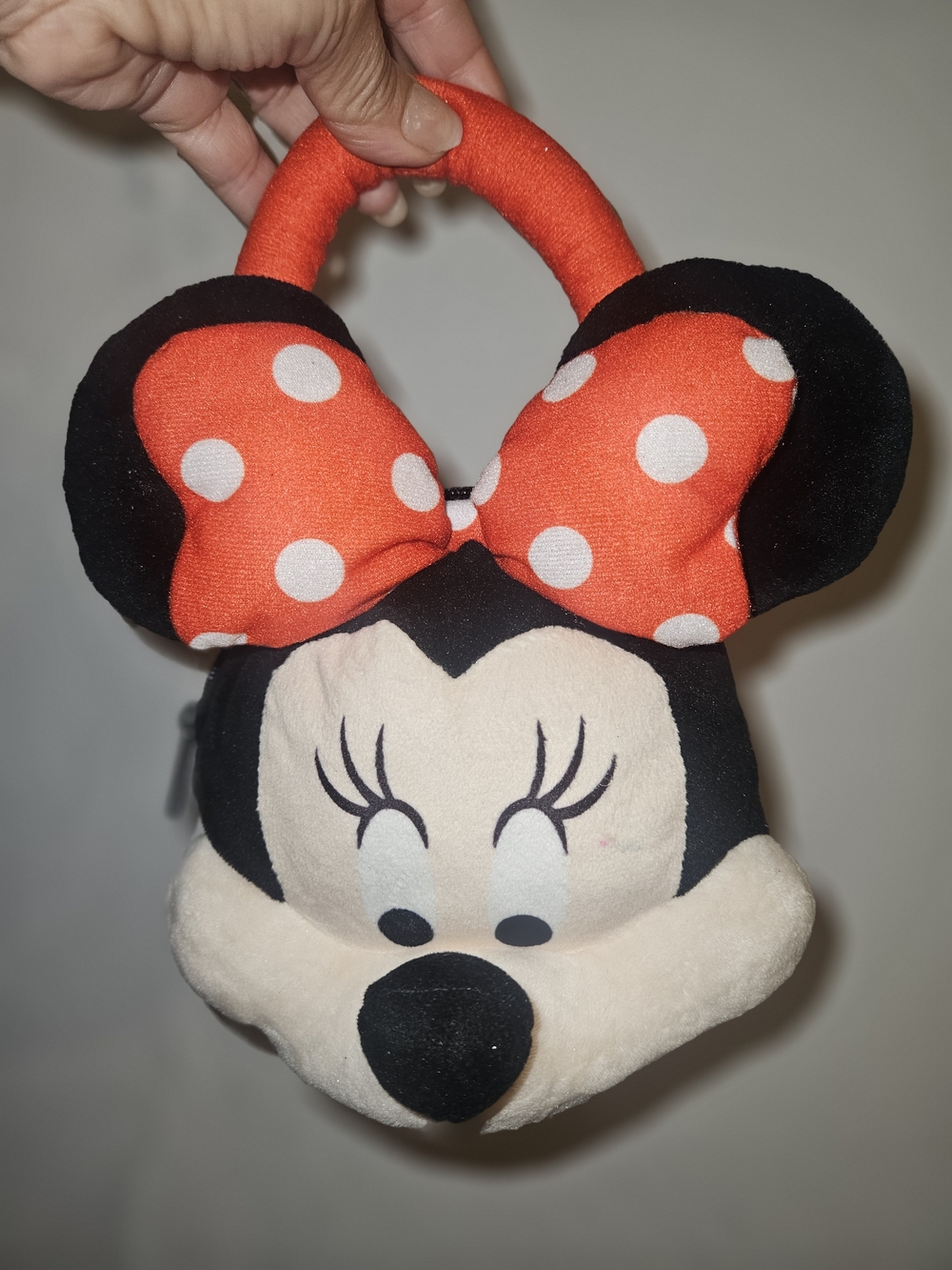 Disney Minnie Mouse Plush Headphone Pouch - Red Bow with White Polka Dots